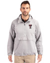 Texas Tech Red Raiders Cutter & Buck Charter Eco Recycled Mens Anorak Jacket Polished Medium Gray Front Thumbnail Image