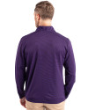 TCU Horned Frogs Cutter & Buck Virtue Eco Pique Micro Stripe Recycled Mens Quarter Zip College Purple/Black Back Thumbnail Image