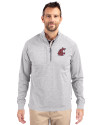 Washington State Cougars Cutter & Buck Adapt Eco Knit Heather Mens Quarter Zip Pullover Polished Heather Front Thumbnail Image