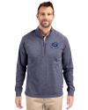 Old Dominion Monarchs College Vault - Cutter & Buck Adapt Eco Knit Heather Mens Quarter Zip Pullover Navy Blue Heather Front Thumbnail Image