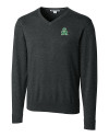 View image 5: Marshall Thundering Herd College Vault Cutter & Buck Lakemont Tri-Blend Mens V-Neck Pullover Sweater Charcoal Heather Mannequin