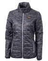 Louisville Cardinals College Vault Cutter & Buck Rainier PrimaLoft® Womens Eco Insulated Full Zip Printed Puffer Jacket Black Mannequin Thumbnail Image