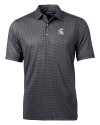 Michigan State Spartans Cutter & Buck Pike Banner Print Stretch Mens Polo Black Mannequin Thumbnail Image