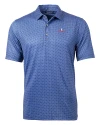 Illinois Fighting Illini Cutter & Buck Pike Banner Print Stretch Mens Polo Navy Blue Mannequin Thumbnail Image