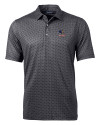 Delaware Fightin' Blue Hens College Vault Cutter & Buck Pike Banner Print Stretch Mens Polo Black Mannequin Thumbnail Image
