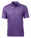 LSU Tigers College Vault Cutter & Buck Pike Banner Print Stretch Mens Polo College Purple Mannequin Thumbnail Image