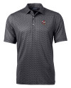 Louisville Cardinals College Vault Cutter & Buck Pike Banner Print Stretch Mens Polo Black Mannequin Thumbnail Image