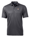 Virginia Tech Hokies College Vault Cutter & Buck Pike Banner Print Stretch Mens Polo Black Mannequin Thumbnail Image