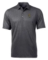 Wichita State Shockers College Vault Cutter & Buck Pike Banner Print Stretch Mens Polo Black Mannequin Thumbnail Image