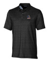 Delaware Fightin' Blue Hens College Vault Cutter & Buck Pike Micro Floral Print Stretch Mens Polo Black Mannequin Thumbnail Image
