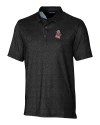 Washington State Cougars College Vault Cutter & Buck Pike Micro Floral Print Stretch Mens Polo Black Mannequin Thumbnail Image