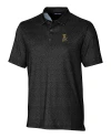 Wichita State Shockers College Vault Cutter & Buck Pike Micro Floral Print Stretch Mens Polo Black Mannequin Thumbnail Image