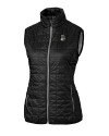 Michigan State Spartans College Vault Cutter & Buck Rainier PrimaLoft® Womens Eco Insulated Full Zip Puffer Vest Black Mannequin Thumbnail Image