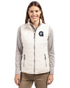 Gonzaga Bulldogs College Vault Cutter & Buck Rainier PrimaLoft® Womens Eco Insulated Full Zip Puffer Vest Coconut Front Thumbnail Image