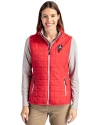Ohio State Brutus Vintage Cutter & Buck Rainier PrimaLoft® Womens Eco Insulated Full Zip Puffer Vest Red Front Thumbnail Image