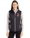 Washington State Cougars College Vault Cutter & Buck Rainier PrimaLoft® Womens Eco Insulated Full Zip Puffer Vest Black Front Thumbnail Image