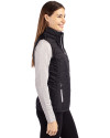 LSU Tigers College Vault Cutter & Buck Rainier PrimaLoft® Womens Eco Insulated Full Zip Puffer Vest Black Side Thumbnail Image