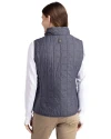 FIU Panthers College Vault Cutter & Buck Rainier PrimaLoft® Womens Eco Insulated Full Zip Puffer Vest Anthracite Melange Back Thumbnail Image