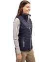 FIU Panthers College Vault Cutter & Buck Rainier PrimaLoft® Womens Eco Insulated Full Zip Puffer Vest Dark Navy/Silver Side Thumbnail Image