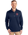 Gonzaga Bulldogs College Vault Cutter & Buck Traverse Stretch Eco Quarter Zip Mens Big and Tall Pullover Liberty Navy Front Thumbnail Image