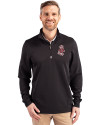 Washington State Cougars College Vault Cutter & Buck Traverse Stretch Eco Quarter Zip Mens Big and Tall Pullover Black Front Thumbnail Image