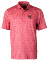 Western Kentucky Hilltoppers College Vault Cutter & Buck Pike Constellation Print Stretch Mens Polo Red Mannequin Thumbnail Image