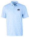 Old Dominion Monarchs College Vault Cutter & Buck Pike Constellation Print Stretch Mens Polo Atlas Light Blue Mannequin Thumbnail Image