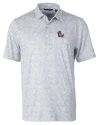 NC State Wolfpack College Vault Cutter & Buck Pike Constellation Print Stretch Mens Polo Polished Medium Gray Mannequin Thumbnail Image