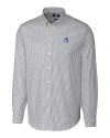 Fresno State Bulldogs College Vault Cutter & Buck Stretch Oxford Stripe Mens Long Sleeve Dress Shirt Charcoal Mannequin Thumbnail Image