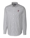 Ohio State Brutus Vintage Cutter & Buck Stretch Oxford Stripe Mens Long Sleeve Dress Shirt Charcoal Mannequin Thumbnail Image