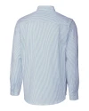 Michigan Wolverines College Vault Cutter & Buck Stretch Oxford Stripe Mens Long Sleeve Dress Shirt Light Blue Mannequin Back Thumbnail Image