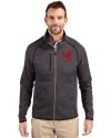Western Kentucky Hilltoppers College Vault Cutter & Buck Mainsail Sweater-Knit Mens Big and Tall Full Zip Jacket Charcoal Heather Front Thumbnail Image
