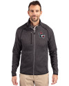 NC State Wolfpack College Vault Cutter & Buck Mainsail Sweater-Knit Mens Big and Tall Full Zip Jacket Charcoal Heather Front Thumbnail Image