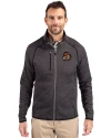 Oregon State Beavers College Vault Cutter & Buck Mainsail Sweater-Knit Mens Big and Tall Full Zip Jacket Charcoal Heather Front Thumbnail Image