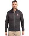 Florida State Seminoles College Vault Cutter & Buck Mainsail Sweater-Knit Mens Big and Tall Full Zip Jacket Charcoal Heather Front Thumbnail Image