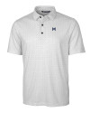 Michigan Wolverines College Vault Cutter & Buck Pike Double Dot Print Stretch Mens Polo Charcoal Mannequin Thumbnail Image