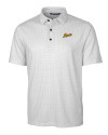 George Mason Patriots College Vault Cutter & Buck Pike Double Dot Print Stretch Mens Polo Charcoal Mannequin Thumbnail Image