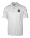Utah State Aggies College Vault Cutter & Buck Pike Double Dot Print Stretch Mens Polo Charcoal Mannequin Thumbnail Image