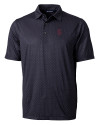 Southern Illinois Salukis College Vault Cutter & Buck Pike Double Dot Print Stretch Mens Polo Black Mannequin Thumbnail Image