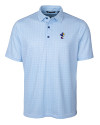 Kansas Jayhawks College Vault Cutter & Buck Pike Double Dot Print Stretch Mens Polo Tour Blue Mannequin Thumbnail Image