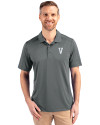 Villanova Wildcats College Vault Cutter & Buck Prospect Eco Textured Stretch Recycled Mens Short Sleeve Polo Elemental Grey Front Thumbnail Image