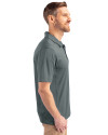 Michigan State Spartans College Vault Cutter & Buck Prospect Eco Textured Stretch Recycled Mens Short Sleeve Polo Elemental Grey Side Thumbnail Image