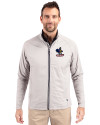 Delaware Fightin' Blue Hens College Vault Cutter & Buck Adapt Eco Knit Hybrid Recycled Mens Full Zip Jacket Polished Medium Gray Front Thumbnail Image