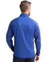 Delaware Fightin' Blue Hens College Vault Cutter & Buck Adapt Eco Knit Hybrid Recycled Mens Full Zip Jacket Tour Blue Back Thumbnail Image