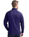 East Carolina (ECU) Pirates College Vault Cutter & Buck Adapt Eco Knit Hybrid Recycled Mens Full Zip Jacket College Purple Back Thumbnail Image