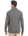 Grambling Tigers College Vault Cutter & Buck Adapt Eco Knit Stretch Recycled Mens Quarter Zip Pullover Elemental Grey Back Thumbnail Image