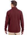 Southern Illinois Salukis College Vault Cutter & Buck Adapt Eco Knit Stretch Recycled Mens Quarter Zip Pullover Bordeaux Back Thumbnail Image