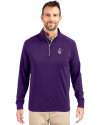 East Carolina (ECU) Pirates College Vault Cutter & Buck Adapt Eco Knit Stretch Recycled Mens Quarter Zip Pullover College Purple Front Thumbnail Image