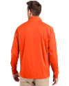 Virginia Tech Hokies College Vault Cutter & Buck Adapt Eco Knit Stretch Recycled Mens Quarter Zip Pullover College Orange Back Thumbnail Image