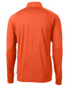Virginia Tech Hokies College Vault Cutter & Buck Adapt Eco Knit Stretch Recycled Mens Quarter Zip Pullover College Orange Mannequin Back Thumbnail Image